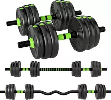 SPORTNOW reguliuojamas svarmenų rinkinys 20 KG hantelių rinkinys hanteliai štangos svarmenų rinkinys jėgos treniruotėms