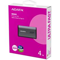 Adata SE880 4 TB External SSD (grey, USB-C 3.2 Gen 2x2 (20Gbps))