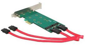 Delock PCIe x1  2x M.2 + Low-profile adapter
