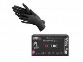 Kid-Man Nitrilinės pirštinės XL dydis 100 vnt, juodos spalvos, po 3,50 EUR už 100 vnt užsakant 10 dėžučių po 100 vnt
