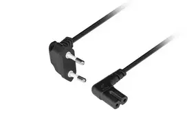 Lanberg CEE 7/16->IEC 320 C7 Euro (radio) power cord 3m angled VDE, black | Lanberg