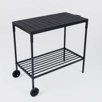 Stalas su ratukais «Convenience», 93x49x89 cm, mobilus, prie grilio, juodas
