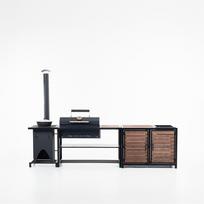 Modulinė sodo virtuvė «Complex modular», 301x61x86 cm, plienas 3 mm, su kriaukle