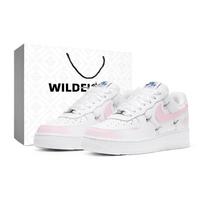 Nike Air Force 1 07 LX 'Chrome Luxe' Cherry Blossom Note Abrasion Resistant Breathable Low top Skateboard Shoes Women's CT1990-100(Team582-SBOX) 37.5