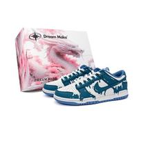 Nike Dunk Abrasion Resistant Low top Skateboard Shoes Men's Blue DV0833-400(Team240--BOX) 41