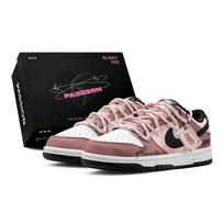 Nike Dunk Abrasion Resistant Abrasion Resistant Low top Skateboard Shoes Women's Pink Brown CW1590-100(TeamS2-S-BOX) 38