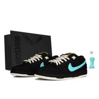 Nike Dunk SB Slip Resistant Abrasion Resistant Low top Skateboard Shoes Unisex Black Blue FN5880-001(Team-S-BOX) 36