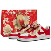 Nike Court Vision 1 Wedding Shoes, Harmony Of Phoenix And Peacock Abrasion Resistant Abrasion Resistant Low top DM1187-101(Team35-) 40