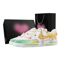 Nike Court Vision 1 Youthful Vigor, Heart Box Abrasion Resistant Low top Skateboard Shoes Men's Yellow White DH2987-101(Team529--) 40