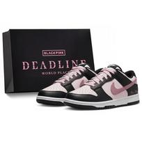 Nike Dunk 'BlackPink Pink Bubble Slip Resistant Low top Skateboard Shoes Unisex Black Pink DD1503-101(Team-S-BOX) 36