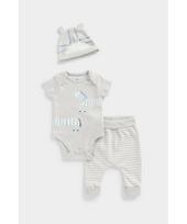 MOTHERCARE smėlinukas trumpomis rankovėmis, kelnės ir kepurė, EB642
