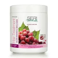 Kaukė dažytiems plaukams Farcom SERI Natural Line Hair Treatment with Hibiscus & Grape 1000 ml