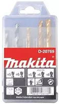 Grąžtas Makita 1/4" Grąžtų komplektas. (Medžiui 5, 6; Metalui 5,6,8) D-20769