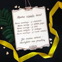 Graviruota medinė lentelė "Mama visada teisi"