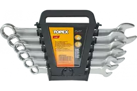 Kombinuotų veržliarakčių komplektas Topex 35D756; 6-19 mm; 8 vnt.