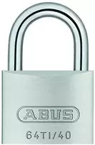ABUS 64TI/40, Įprastinė pakabinama spyna, Raktinė spyna, Skirtinga rakto funkcija, Sidabrinė, Aliuminis, Grūdintas plienas