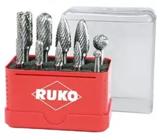 Grąžtas 10 dalių kietmetalių frezų rinkinys RUKO