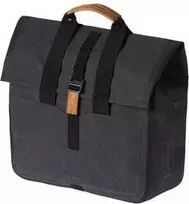 Basil Single City Pannier URBAN DRY SHOPPER 20L, užsegimas kabliuku, vandeniui atsparus poliesteris, medžio anglis (BAS-17658)