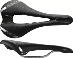 Selle Italia PARDUODAME ITALIA MAX SLR GEL SUPERFLOW L balnelis (id atitinka - L3) TI 316 Tube 7, fiber-tek, 280g juoda (NAUJA)