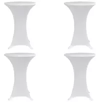 Staltiesės baro stal., 4vnt., baltos sp., 60cm skersm., įtemp.