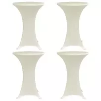 Staltiesės baro stal., 4vnt., krem. sp., 80cm skersm., įtemp.