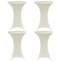 Staltiesės baro stal., 4vnt., krem. sp., 60cm skersm., įtemp.