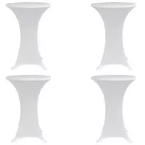 Staltiesė baro stal., 4vnt., baltos sp., 80cm skersm., įtemp.