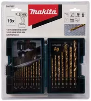 Grąžtas Makita Grąžtų komplektas 19 vnt. (1.5-10mm) metalui HSS-TIN D-67527