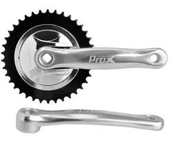 Priekinis žvaigždžių blokas ProX City Alu 1-speed 38T 170mm sidabrinis-juodas
