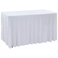 Įtempiamos staltiesės su sijonais, 2 vnt., baltos, 243x76x74 cm