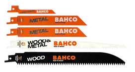 Bahco Tiesinio pjūklo geležtės Sandflex bimetal MIX medienai ir metalui komplektas 5vnt.