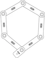 Spyna Abus Folding Bordo Big 5700/100 Raudonas SH