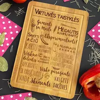 Bambukinė pjaustymo lentelė "Virtuvės taisyklės"