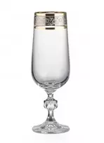 Crystalex Taurės šampanui 180ml 6vnt dekoruotos "Claudia"