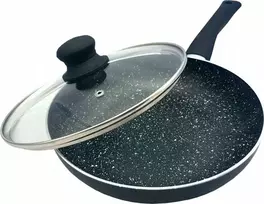 King Hoff Keptuvė Keptuvė su dangčiu, aliuminio, juodo marmuro, 22 cm skersmens, „Kinghoff“