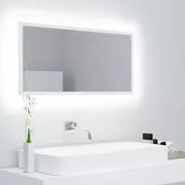 Vonios kambario LED veidrodis, baltas, 90x8,5x37cm, akrilas