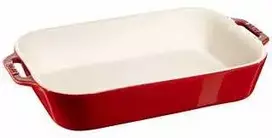 Staub ovalus indas keramikinis, vyšnių raudona, 34x24cm