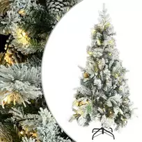 Kalėdų eglutė su sniegu ir kankorėžiais, 225cm, PVC ir PE