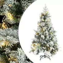 Kalėdų eglutė su sniegu ir kankorėžiais, 195cm, PVC ir PE