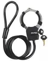 Masterlock MASTER LOCK Antrankių tipo trosinė spyna su vinilo apvalkalu ir 4 raktais (Dydis: Juoda)