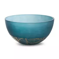 Eurofirany LIMITED COLLECTION MUSA3 Meninio stiklo dubenėlis, ∅ 25 X 13 cm, spalva: tamsiai mėlyna / auksinė