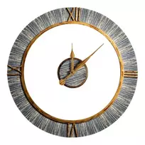 Eurofirany Rudas dekoratyvinis sieninis laikrodis, geležies ir MDF rėmas, 60x5x60 cm, maitinamas baterijomis, kaimiško stiliaus laikrodis, interjero detalė