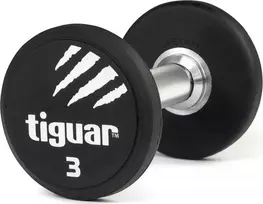 Profesionalus PU svarmuo / hantelis TIGUAR 1–70 kg (Svoris: 3kg)