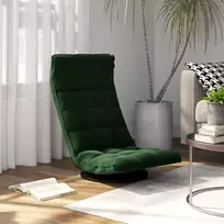 Ant grindų pastatoma pasukama kėdė, tamsiai žalia, aksomas