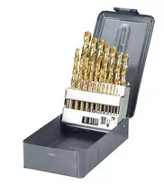 Grąžtas Wiertła Metalo grąžtai HSS, alavo, DIN338, šlifuoti, 19 vnt. (1-10 mm), prolinas