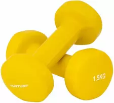 Viniliniai hanteliai TUNTURI 2 x 1,5 kg, Geltonos spalvos