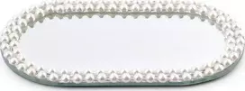 Mondex Veidrodinis padėklas žvakei 20x10cm,ovalus,Margot Pearl