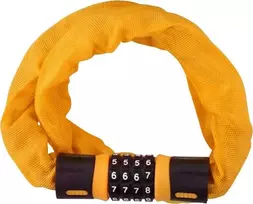 Dunlop - Dviračio spyna grandinė su kodu (Oranžinė)