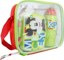 Mickey Mouse Peliukas Mikis – pusryčių / priešpiečių dėžutės rinkinys + vandens butelis 530 ml maišelyje