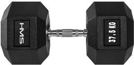 HMS dumbel Hex Pro rubberized 1 x 37.5 kg
